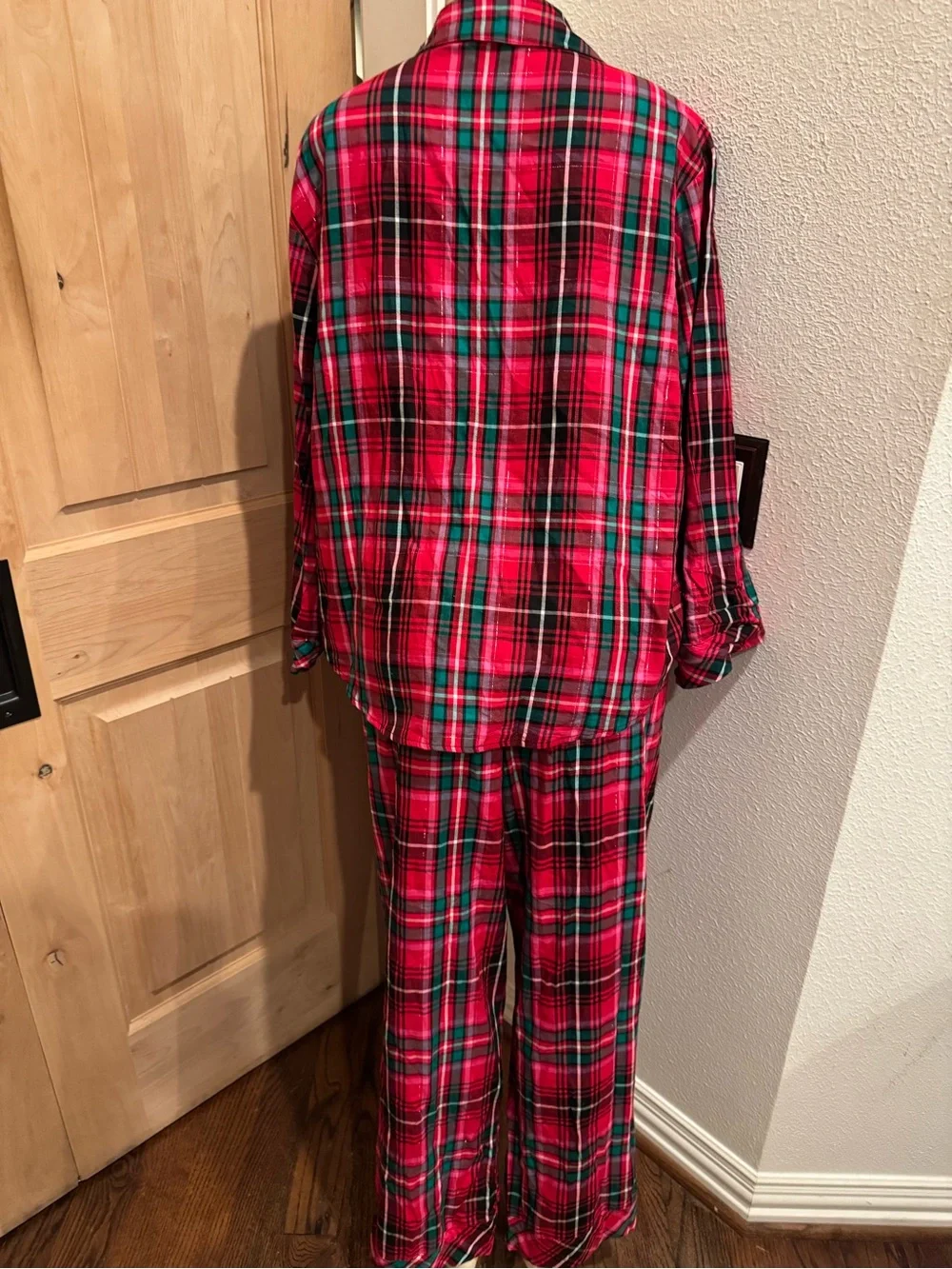 Victoria’s Secret tartan Red Green Plaid Pajama Set Holiday Sleepwear Sz XL